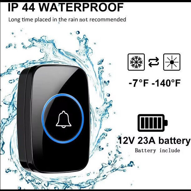 Style A 1-on-1 Black Doorbell