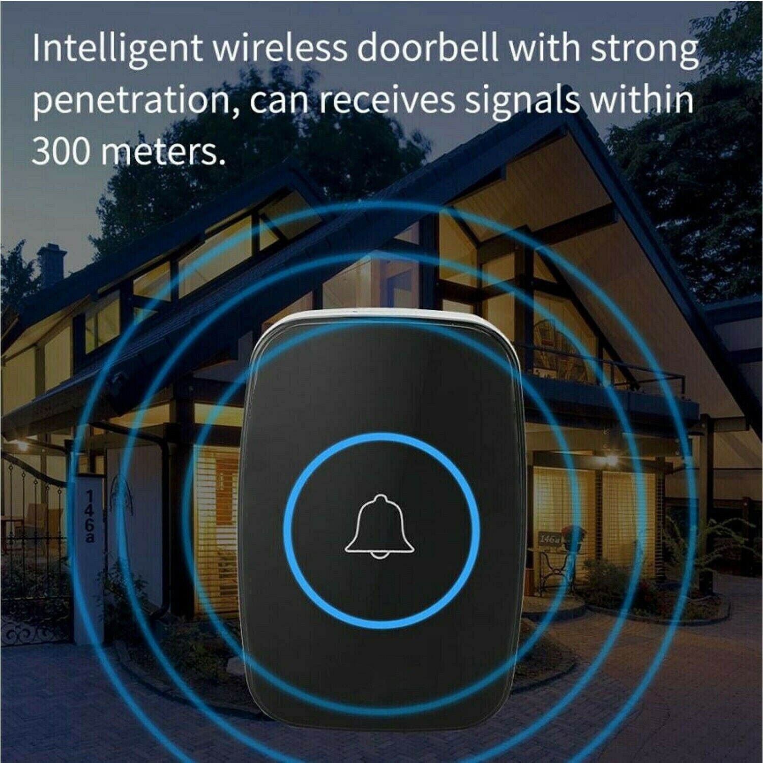 Style A 1-on-1 Black Doorbell